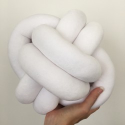 Patte de Velours Blanc Coussin Noeud