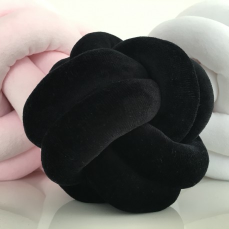 Patte de Velours Noir Coussin Noeud